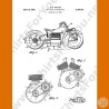 Indian Motorcycle Patent T-Shirt | Vintage V-Twin Blueprint Art
