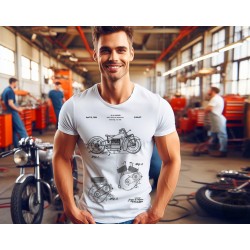 Indian Motorcycle Patent T-Shirt | Vintage V-Twin Blueprint Art