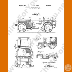 Willys Jeep Patent T-Shirt | Vintage Military 4x4 Blueprint Art