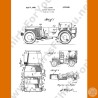 Willys Jeep Patent T-Shirt | Vintage Military 4x4 Blueprint Art