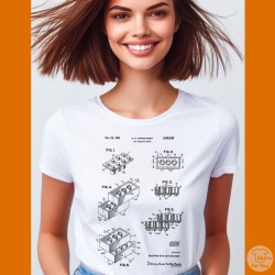 Lego Building Blocks Patent T-Shirt | Vintage Brick Blueprint Art