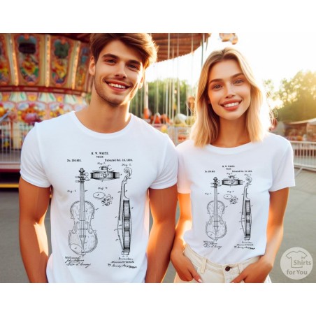 Violin Patent T-Shirt | Vintage Musician Blueprint Tee | All Sizes