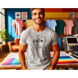 Violin Patent T-Shirt | Vintage Musician Blueprint Tee | All Sizes