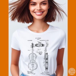 Violin Patent T-Shirt | Vintage Musician Blueprint Tee | All Sizes