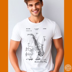 Saxophone Patent T-Shirt | Vintage Music Blueprint Tee | All Sizes