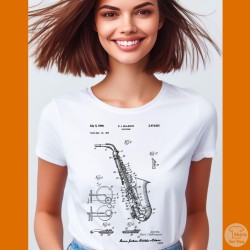 Saxophone Patent T-Shirt | Vintage Music Blueprint Tee | All Sizes