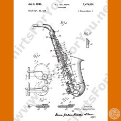 Saxophone Patent T-Shirt | Vintage Music Blueprint Tee | All Sizes